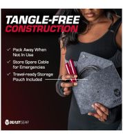 3er Sparpack BEASTGEAR Elite Premium-Aluminium-Springseil 3m Speed-Fitness-Springseil für fortgeschrittene Fitness Boxen, MMA, HIIT, Krafttraining und Double Unders Workout Rot/Schwarz