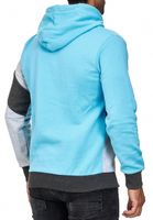 Sweat à capuche pour homme, style sportif, color-block, référence 4727, turquoise/gris chiné/anthracite