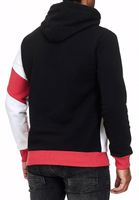 Sweat à capuche sportif pour homme, style color-block, pull à capuche, référence 4727, noir/blanc/rouge