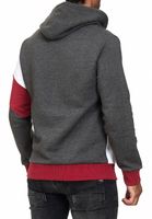 Sweat à capuche sportif pour homme, style color-block, pull à capuche 4727 anthracite/blanc/bordeaux