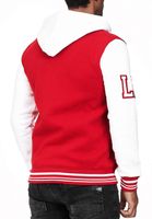 Sweat-shirt à capuche décontracté pour homme, style universitaire, 6876-1 Rouge/Blanc