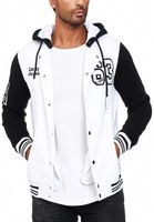 Sweat-shirt à capuche décontracté pour homme, style universitaire, réf. 6876-1 Blanc/Noir