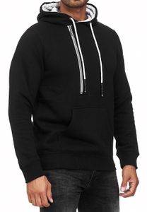Sudadera con capucha y cremallera lateral para hombre, color negro, talla 7006