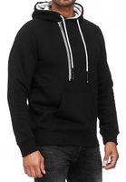 Pull à capuche tendance pour homme avec fermeture éclair latérale, modèle 7006, noir