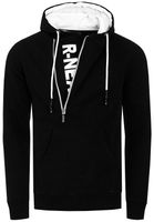 Pull à capuche tendance pour homme avec fermeture éclair latérale, modèle 7006, noir
