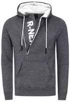 Pull à capuche tendance pour homme avec fermeture éclair latérale, modèle 7006 anthracite chiné