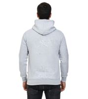 Felpa con cappuccio da uomo alla moda con cerniera laterale, felpa con cappuccio 7006 grigio melange