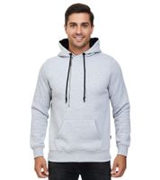 Felpa con cappuccio da uomo alla moda con cerniera laterale, felpa con cappuccio 7006 grigio melange