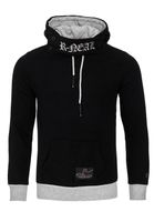 Markanter Kapuzen-Pullover für Herren mit modernem Schnitt Hoodie Sweater 9325 Schwarz