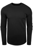 Urbanes Sweatshirt für Herren mit geripptem Ärmeldesign Pullover Sweater 19056 Schwarz