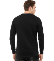 Urbanes Sweatshirt für Herren mit geripptem Ärmeldesign Pullover Sweater 19056 Schwarz