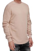 Urbanes Sweatshirt für Herren mit geripptem Ärmeldesign Pullover Sweater 19056 Hell Braun