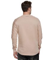 Urbanes Sweatshirt für Herren mit geripptem Ärmeldesign Pullover Sweater 19056 Hell Braun