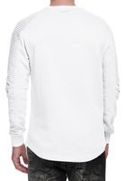 Urbanes Sweatshirt für Herren mit geripptem Ärmeldesign Pullover Sweater 19056 Weiß
