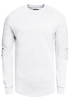 Urbanes Sweatshirt für Herren mit geripptem Ärmeldesign Pullover Sweater 19056 Weiß