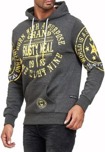 Sweat à capuche polyvalent pour homme avec imprimés de marque tendance. Sweat à capuche 19078 Anthracite
