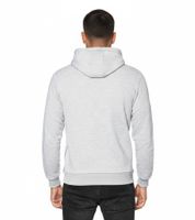 Trendy men's hoodie with bold front print. Hooded pullover with kangaroo pocket. Sweater 19138 Grey