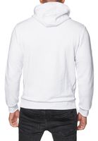 Trendiger Hoodie für Herren mit plakativem Frontprint Kapuzen-Pullover mit Kängurutasche Sweater 19138 Weiß