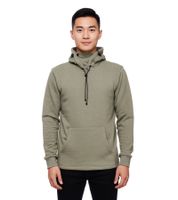 Modischer Kapuzen-Sweater für Herren mit intregrierter Mund-Nasen-Bedeckung Hoodie Pullover 19139 Khaki Melange