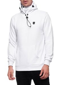 Sportlicher Hoodie für Herren mit cooler Kapuze Sweater Kapuzen-Pullover 19140 Weiß