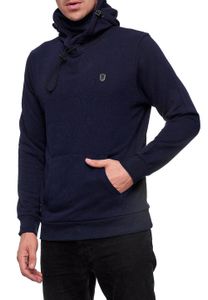 Sportlicher Hoodie für Herren mit cooler Kapuze Sweater Kapuzen-Pullover 19140 Marine-Blau