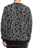 Ausgefallenes Sweatshirt für Herren mit Muster im Ketten-Design Rundhals-Pullover 19141 Schwarz