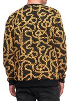 Ausgefallenes Sweatshirt für Herren mit Muster im Ketten-Design Rundhals-Pullover 19141 Gelb