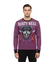 Pull homme tendance à col rond, imprimé tigre et rayures. Pull/Sweat-shirt 19143 Rouge