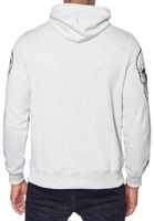Cooler Hoodie für Herren Kapuzen-Pullover mit rockigem Print Sweater Sweatshirt 19148 Grau