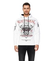 Sweat à capuche pour homme, imprimé rock, référence 19148, blanc