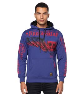 Pull à capuche élégant pour homme, imprimé tendance, référence 19149, bleu marine