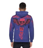 Elegante maglione con cappuccio con stampa alla moda per uomo, maglione pullover 19149, blu navy