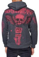 Stylischer Kapuzen-Sweater mit trendigen Print Hoodie für Herren Pullover Sweater 19149 Anthrazit