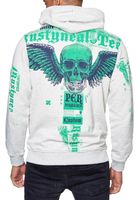 Stylischer Kapuzen-Sweater mit trendigen Print Hoodie für Herren Pullover Sweater 19149 Grau