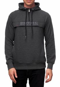 Sportlicher Hoodie für Herren Kapuzen-Pullover mit Marken-Schriftzug auf lässigem Frontdetail Sweater Sweatshirt 19150 Anthrazit Melange
