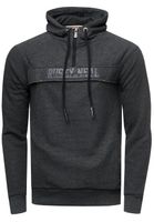 Sportlicher Hoodie für Herren Kapuzen-Pullover mit Marken-Schriftzug auf lässigem Frontdetail Sweater Sweatshirt 19150 Anthrazit Melange