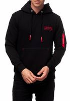 Suéter con capucha moderno para hombre, sudadera con capucha y elegante bolsillo en la manga, jersey 19151, negro