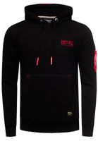 Suéter con capucha moderno para hombre, sudadera con capucha y elegante bolsillo en la manga, jersey 19151, negro