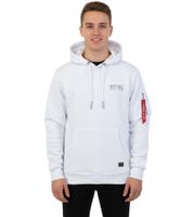 Trendiger Kapuzen-Sweater für Herren Hoodie mit stylischer Ärmeltasche Pullover 19151 Weiß