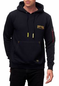 Sweat à capuche tendance pour homme, avec poche élégante sur la manche, modèle 19151 bleu marine