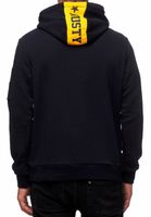 Suéter con capucha moderno para hombre, sudadera con capucha y elegante bolsillo en la manga, jersey 19151 azul marino