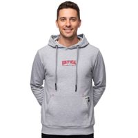 Cooler Kapuzen-Sweater für Herren Hoodie mit lässiger Kängurutasche Pullover Sweatshirt 19152 Grau Melange