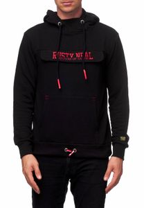 Kuscheliger Hoodie für Herren mit coolem Front-Detail Kapuzen-Pullover Sweater 19153 Schwarz