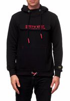 Kuscheliger Hoodie für Herren mit coolem Front-Detail Kapuzen-Pullover Sweater 19153 Schwarz