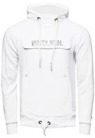 Kuscheliger Hoodie für Herren mit coolem Front-Detail Kapuzen-Pullover Sweater 19153 Weiß