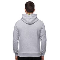 Sportlicher Kapuzen-Sweater für Herren mit großem Print und Schriftzug auf der Front Hoodie Pullover 19154 Grau