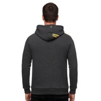 Sportlicher Kapuzen-Sweater für Herren mit großem Print und Schriftzug auf der Front Hoodie Pullover 19154 Anthrazit