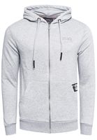Moderner Hoodie für Herren mit Kängurutasche Sweat-Jacke mit dicken Kordeln Kapuzen-Pullover Sweatshirt Sweater 19157 Grau Melange
