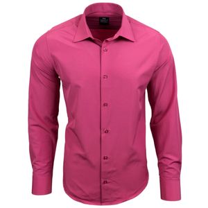 Schlichtes Langarm-Hemd für Herren Business-Hemd im Basic-Style Freizeit-Hemd 55 Pink