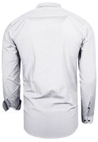 Stylisches Ausgeh-Hemd für Herren Langarm-Shirt mit kontrastfarbigen Detail an Knopfleiste Business-Hemd 70 Grau